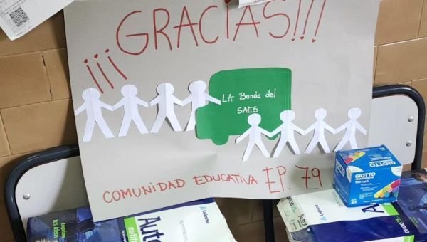 Trabajadores de la Línea 85 donaron elementos escolares a instituciones de La Ribera