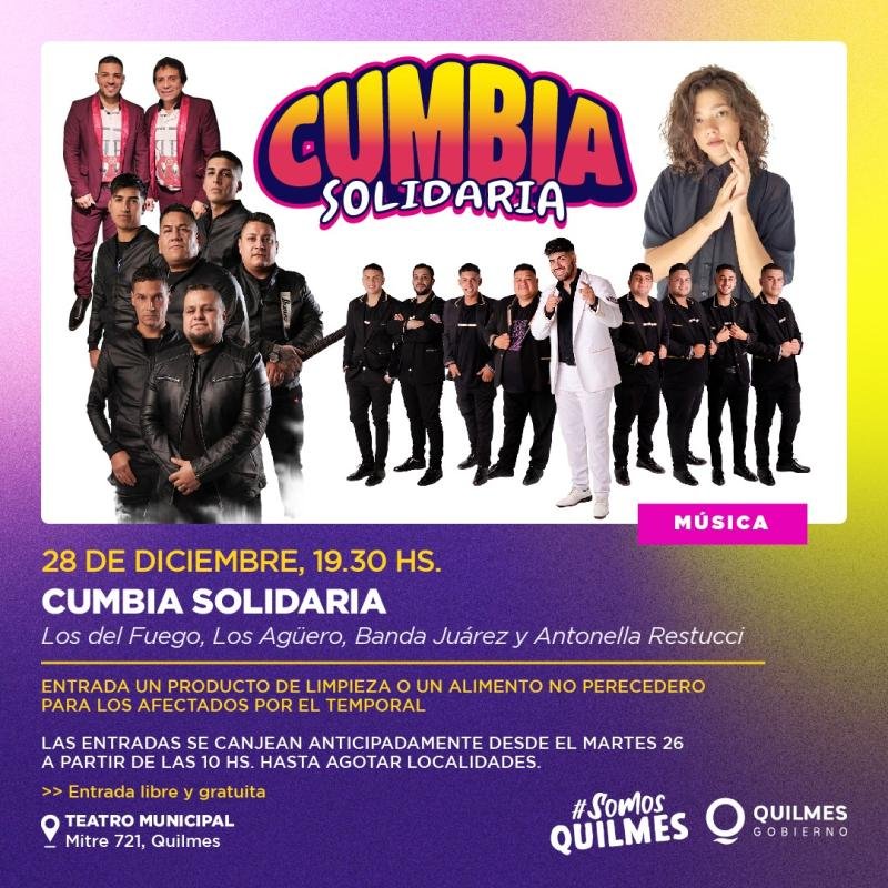 Comenzó el canje de entradas para el evento de "Cumbia Solidaria"