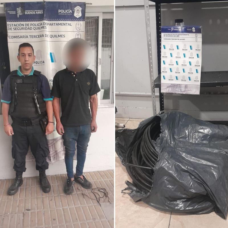 Detienen in-fraganti a robacables