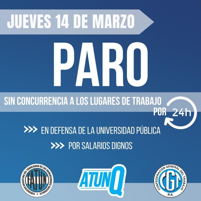 La UNQ se suma este jueves al Paro Nacional Universitario