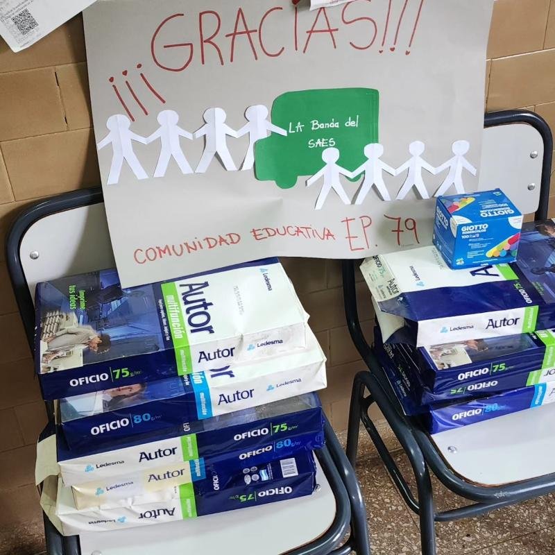 Trabajadores de la Línea 85 donaron elementos escolares a instituciones de La Ribera