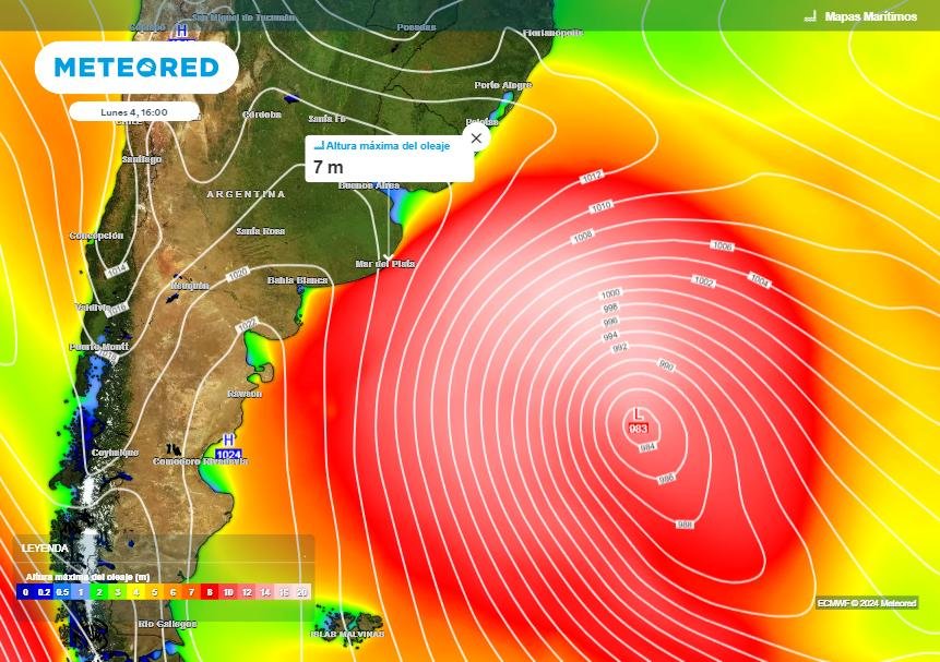Alerta por crecida del rio en Quilmes y por ciclón extratropical en el mar