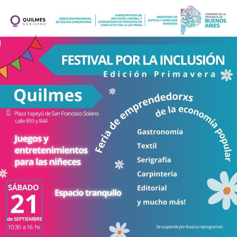 Quilmes recibe la primavera con un festival por la inclusión