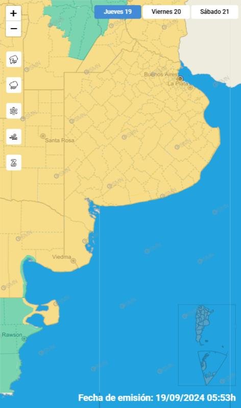 Alerta amarilla por temporal de tormentas