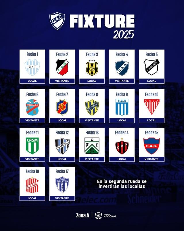 “El Cervecero” ya conoce a los equipos que enfrentará en la Primera Nacional 2025