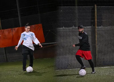 Arcángel jugó al fútbol 5 con María Becerra en Quilmes y celebró con mate y tortas fritas