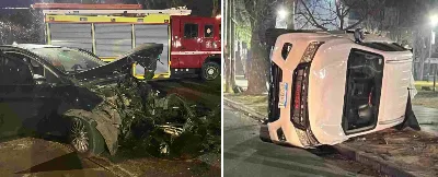 Violento choque y vuelco en Quilmes Oeste: una persona herida