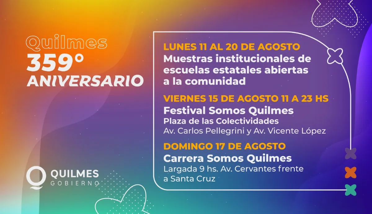 Quilmes está de festejo por su 359° aniversario con distintas actividades para las familias