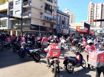 Repartidores de apps se manifestaron para reclamar más seguridad