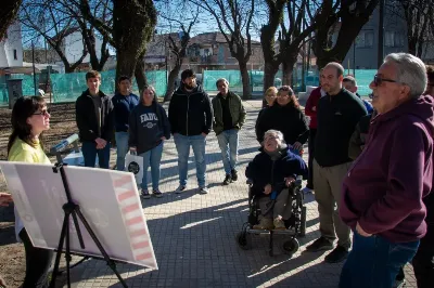 Ceci Soler supervisó el avance de obra en la Plaza Belén