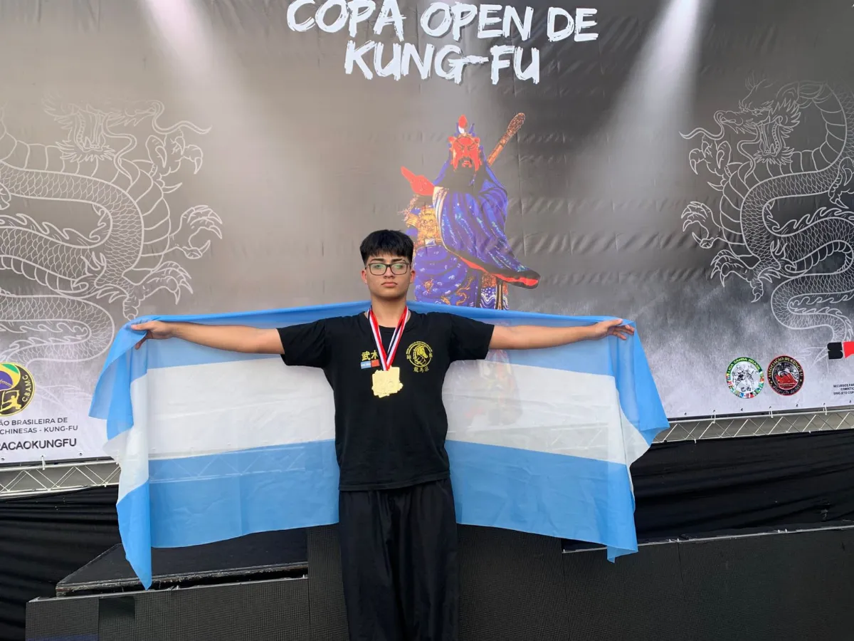 Enzo Garay brilló en Brasil: ganó cuatro medallas de oro en el Campeonato Internacional de Kung Fu