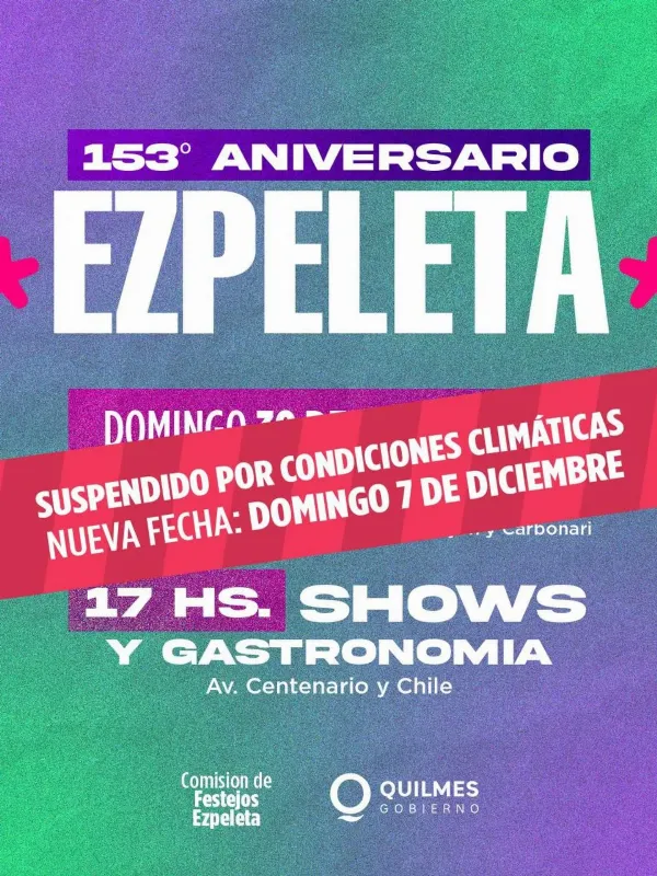 Postergan por lluvias los festejos por el 153° Aniversario de Ezpeleta