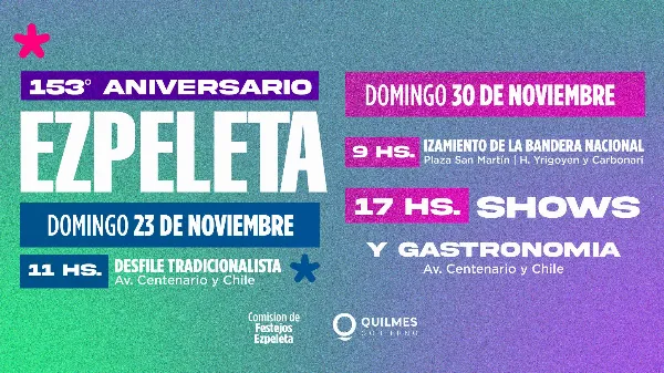 Ezpeleta celebra su 153° aniversario con dos jornadas de festejos