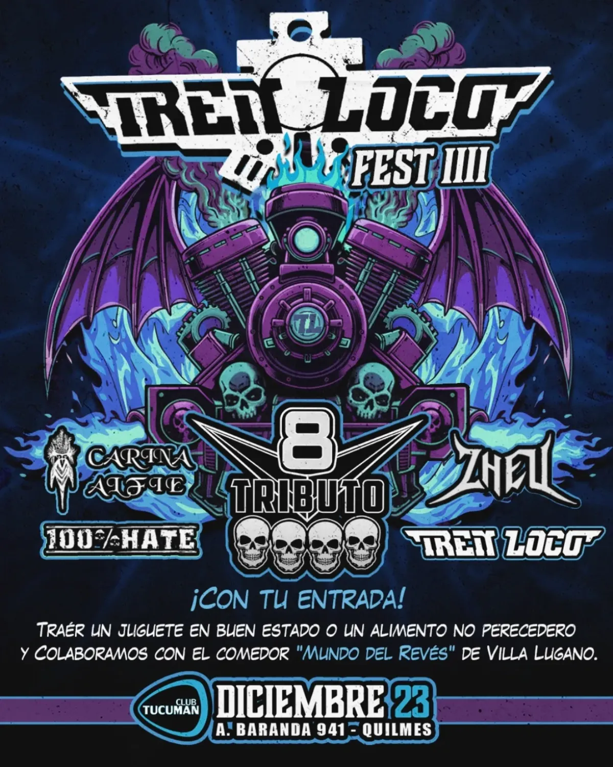 Llega una nueva edición del "Tren Loco Fest" con un show solidario de fin de año