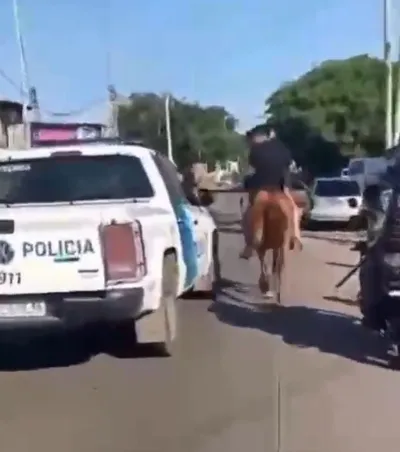 Insólita persecución en Bernal: dos ladrones intentaron escapar a caballo y fueron detenidos