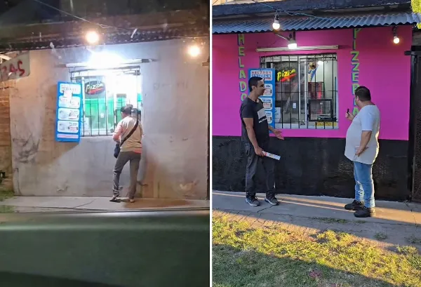 Un comerciante quilmeño pinta fachadas gratis para ayudar a emprendedores