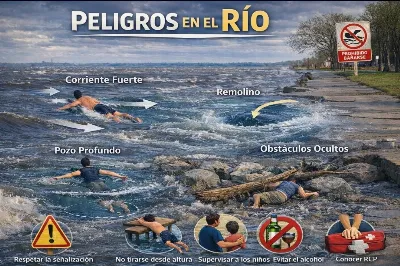 Advierten sobre los peligros ocultos del río durante el verano