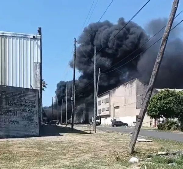 Importante incendio de residuos en Bernal Oeste generó una densa columna de humo negro