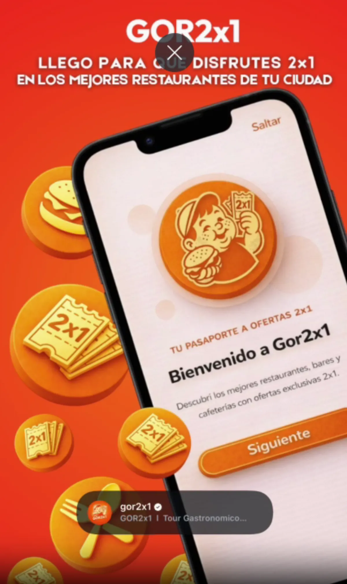Joven impulsa una app para reactivar la gastronomía local con promociones 2x1