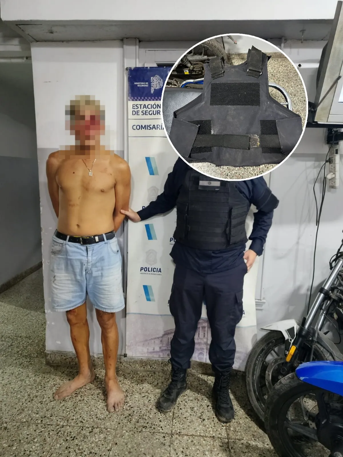 Detuvieron a un hombre con un chaleco antibalas tras un episodio de violencia de género