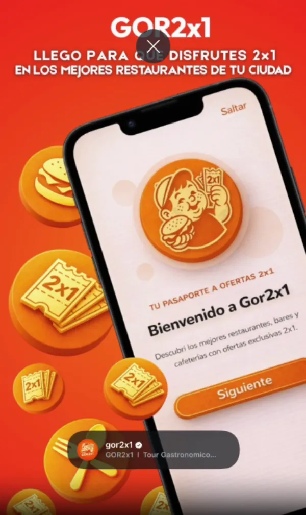 Joven impulsa una app para reactivar la gastronomía local con promociones 2x1