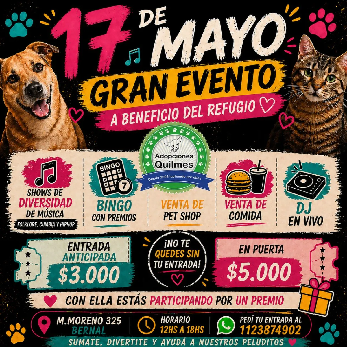 “Adopciones Quilmes Fest”: Un evento solidario para ayudar al refugio de animales