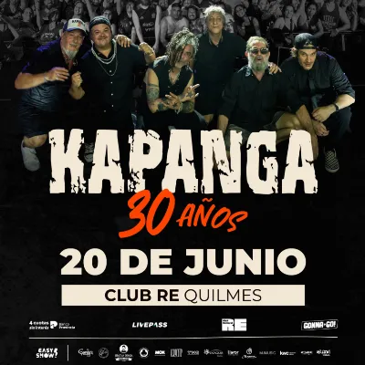 Kapanga llega a Quilmes con su gira por los 30 años