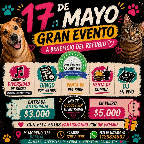 “Adopciones Quilmes Fest”: Un evento solidario para ayudar al refugio de animales