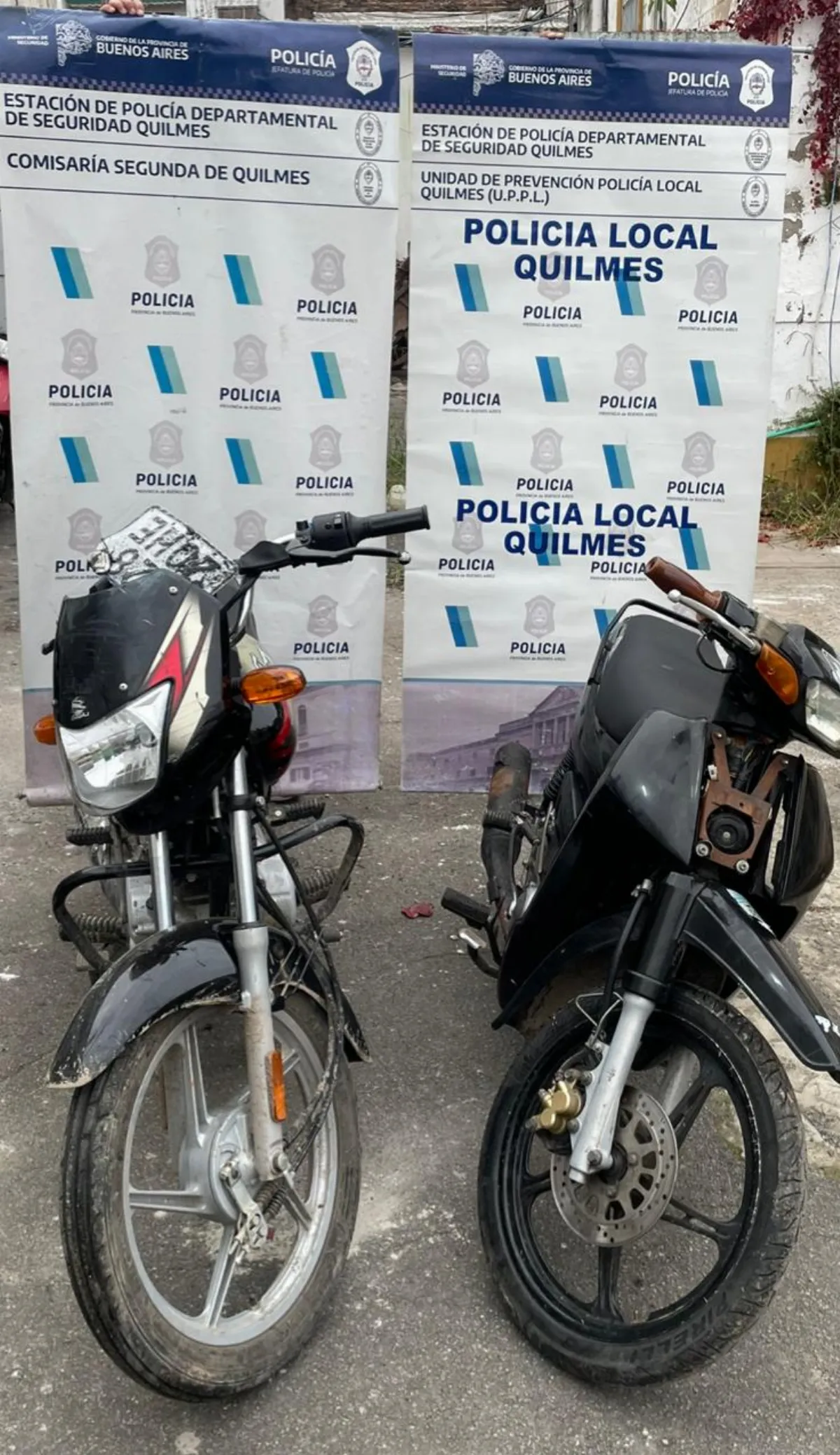 Secuestraron un chaleco antibalas y dos motos robadas en un allanamiento en Bernal