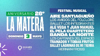 Este domingo La Matera celebra su 26° aniversario