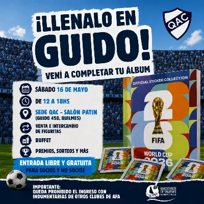 Quilmes Atlético Club organiza una jornada mundialista con figuritas, juegos y actividades para toda la familia