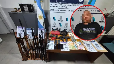 Fuerte golpe contra el narco en Ezpeleta: Detuvieron a un hombre con drogas y un arsenal de armas