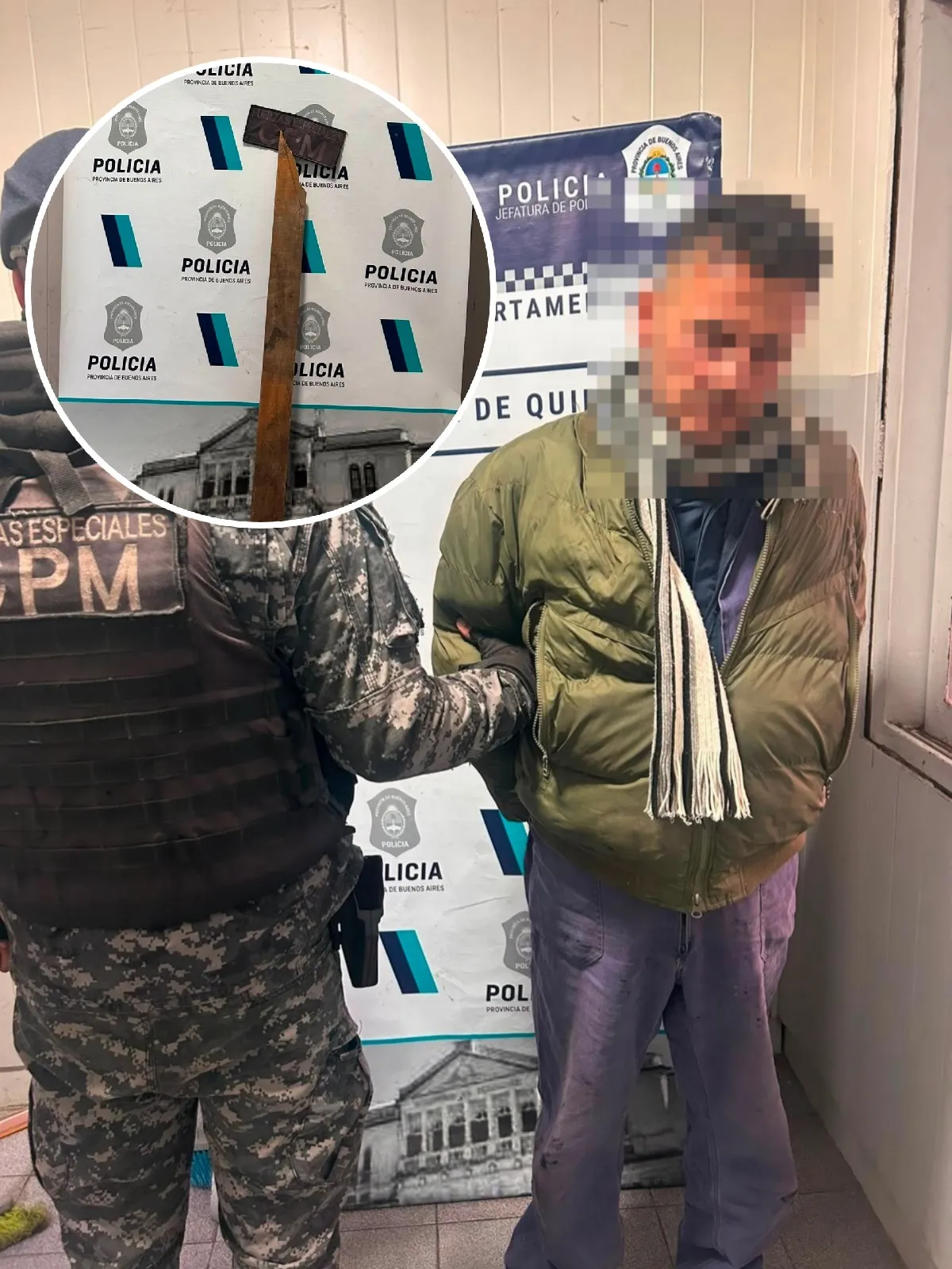 Detuvieron a un hombre que amenazaba a peatones con un trozo de madera