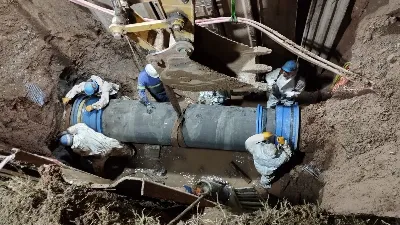 AySA finalizó la reparación de una importante cañería en zona sur