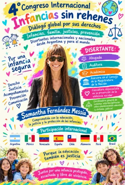 Samantha Fernández Messía representará a Quilmes en el IV Congreso Internacional "Infancias Sin Rehenes"