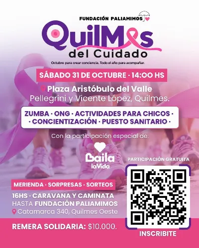 Fundación Paliamimos realizará una jornada de concientización sobre el Cáncer de Mama en Quilmes