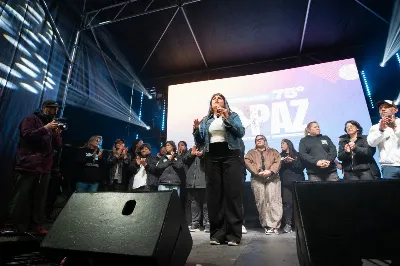 Eva Mieri anunció más asfaltos en los festejos por el 75° aniversario del Barrio La Paz