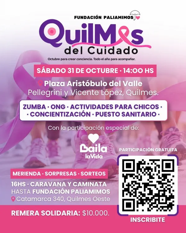 Fundación Paliamimos realizará una jornada de concientización sobre el Cáncer de Mama en Quilmes